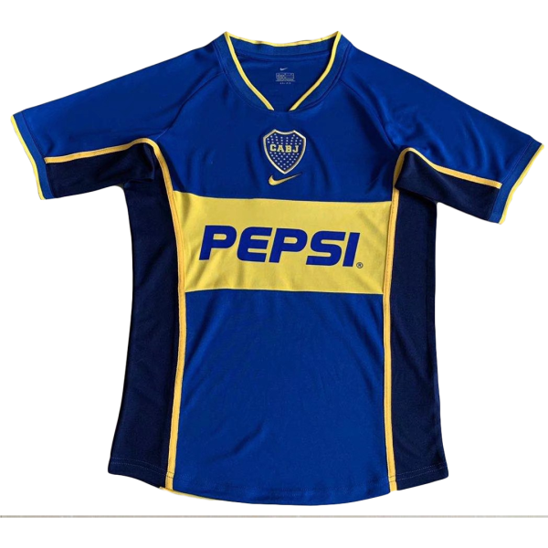 Men's Retro 2002 Boca Juniors Home Soccer Jersey Shirt Nike