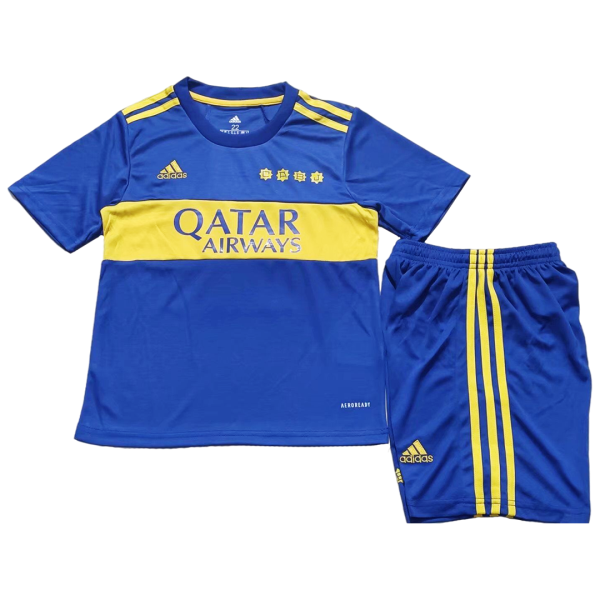 Kids Boca Juniors Home Soccer Jersey Kit (Jersey+Shorts) 2021/22 Adidas