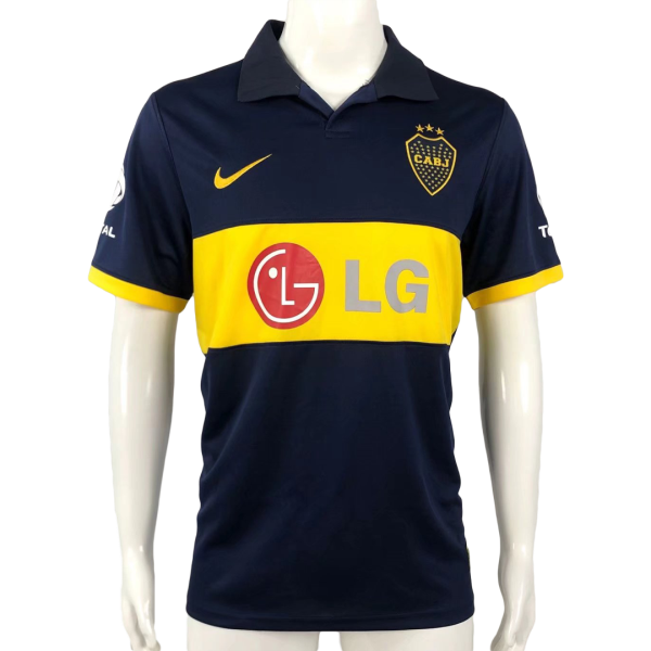 Men's Retro 2009/10 Boca Juniors Home Soccer Jersey Shirt Nike