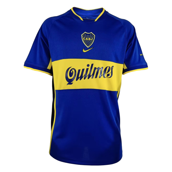 Men's Retro 2001/02 Boca Juniors Home Soccer Jersey Shirt Nike