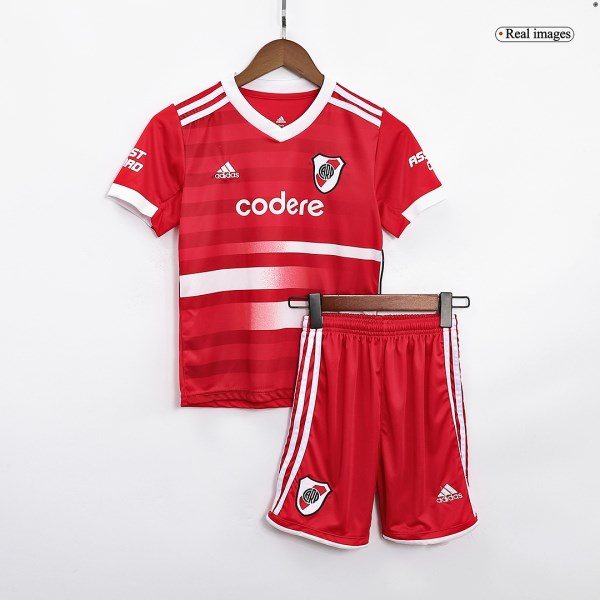 Kids River Plate Away Soccer Jersey Kit (Jersey+Shorts) 2022/23 Adidas