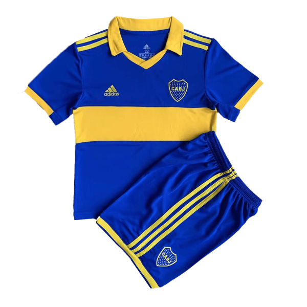 Kids Boca Juniors Home Soccer Jersey Kit (Jersey+Shorts) 2022/23 Adidas