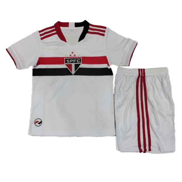 Kids Sao Paulo FC Home Soccer Jersey Kit (Jersey+Shorts) 2021/22 Adidas