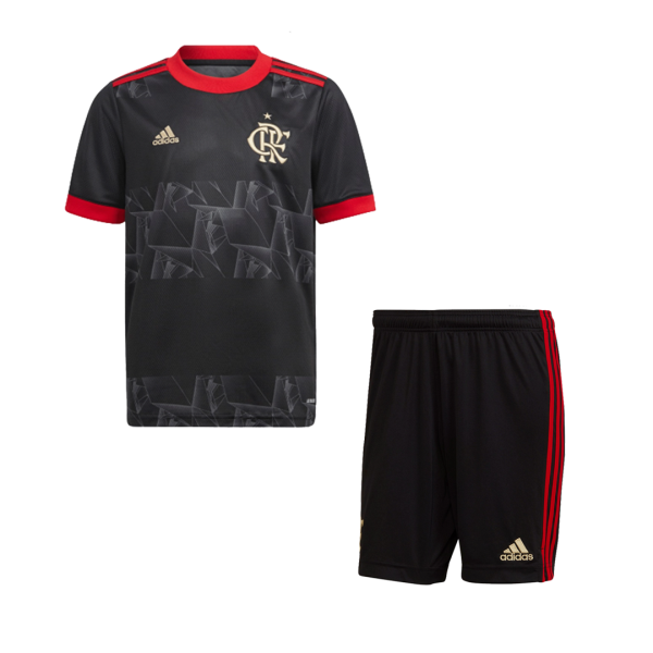 Men's Replica CR Flamengo Third Away Soccer Jersey Kit (Jersey+Shorts) 2021/22 Adidas