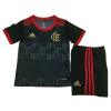 Kids CR Flamengo Third Away Soccer Jersey Kit (Jersey+Shorts) 2021/22 Adidas