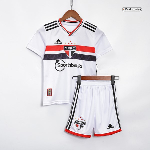 Kids Sao Paulo FC Home Soccer Jersey Kit (Jersey+Shorts) 2022/23 Adidas