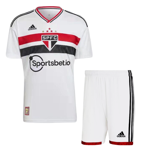Men's Replica Sao Paulo FC Home Soccer Jersey Kit (Jersey+Shorts) 2022/23 Adidas