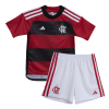 Kids CR Flamengo Home Soccer Jersey Kit (Jersey+Shorts) 2023/24 Adidas