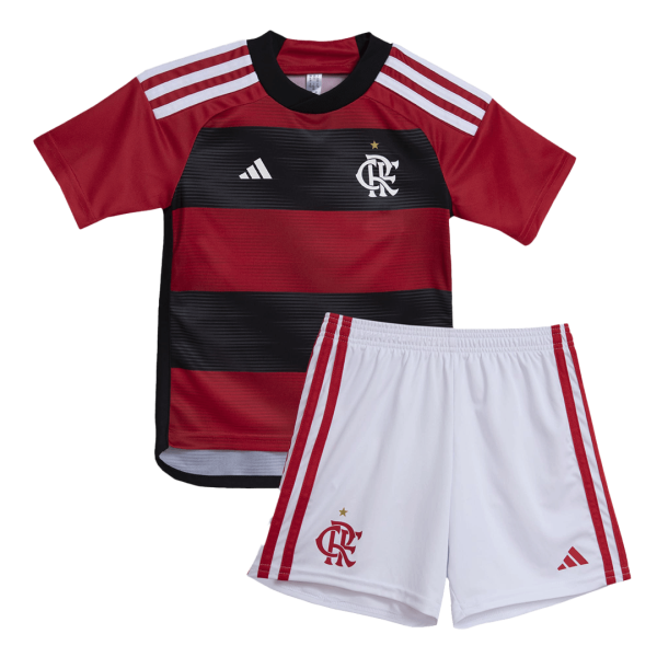 Kids CR Flamengo Home Soccer Jersey Kit (Jersey+Shorts) 2023/24 Adidas