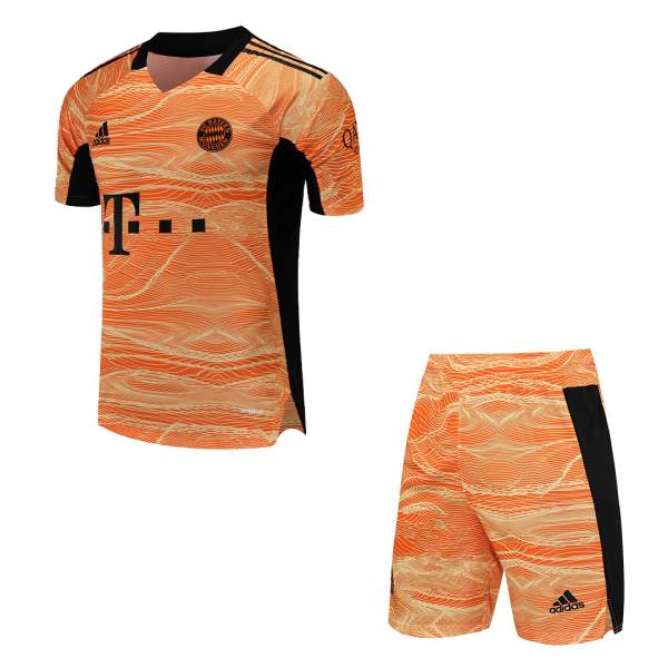 Men's Replica Bayern Munich Goalkeeper Soccer Jersey Kit (Jersey+Shorts) 2021/22 Adidas