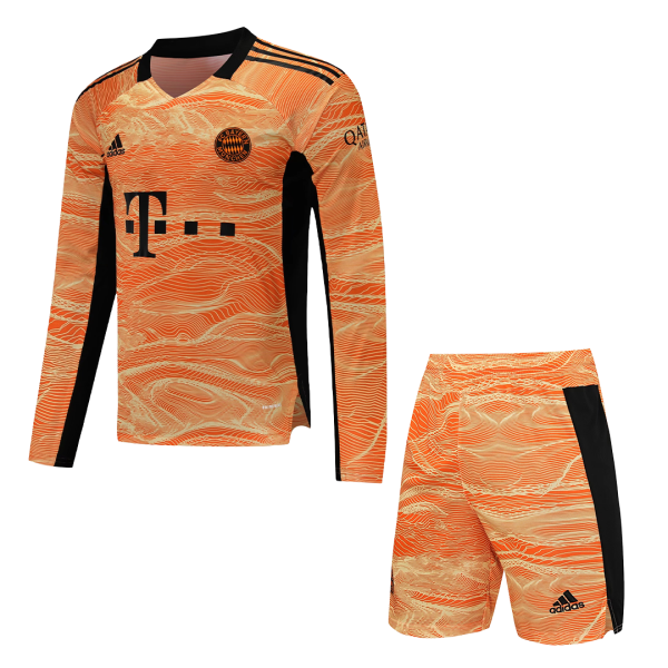 Men's Bayern Munich Goalkeeper Soccer Jersey Kit (Jersey+Shorts) 2022 Adidas