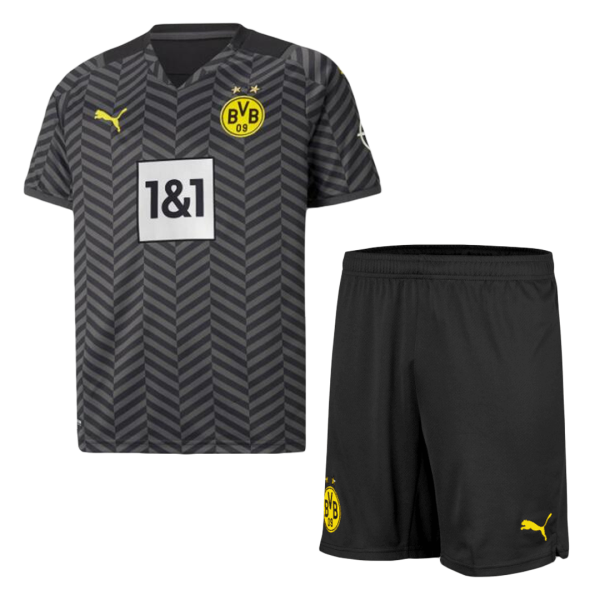 Kids Borussia Dortmund Away Soccer Jersey Kit (Jersey+Shorts) 2021/22 Puma