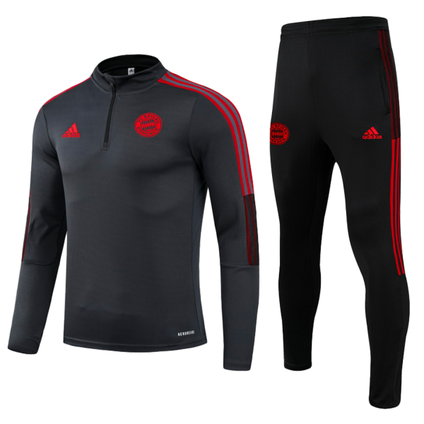 Men's Bayern Munich Zipper Tracksuit Sweat Shirt Kit (Top+Trousers) 2021/22 Adidas