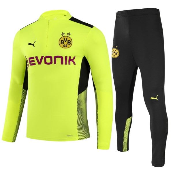 Men's Borussia Dortmund Zipper Tracksuit Sweat Shirt Kit (Top+Trousers) 2021/22 Puma