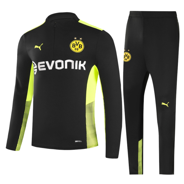 Men's Borussia Dortmund Zipper Tracksuit Sweat Shirt Kit (Top+Trousers) 2021/22 Puma