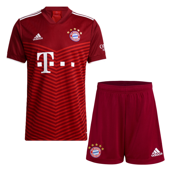 Men's Replica Bayern Munich Home Soccer Jersey Kit (Jersey+Shorts) 2021/22 Adidas