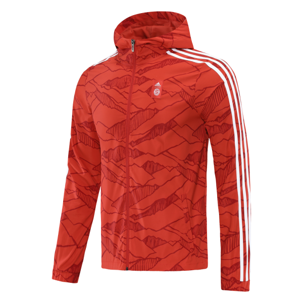 Men's Bayern Munich Windbreaker Hoodie Jacket 2021/22 Adidas