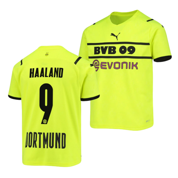 Men's Replica Erling Haaland #9 Borussia Dortmund Cup Soccer Jersey Shirt 2021/22 Puma
