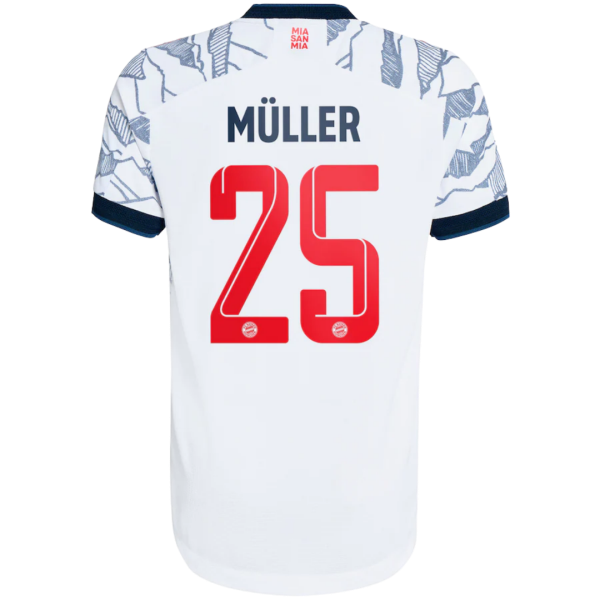 Men's Replica MÜLLER #25 Bayern Munich Third Away Soccer Jersey Shirt 2021/22 Adidas