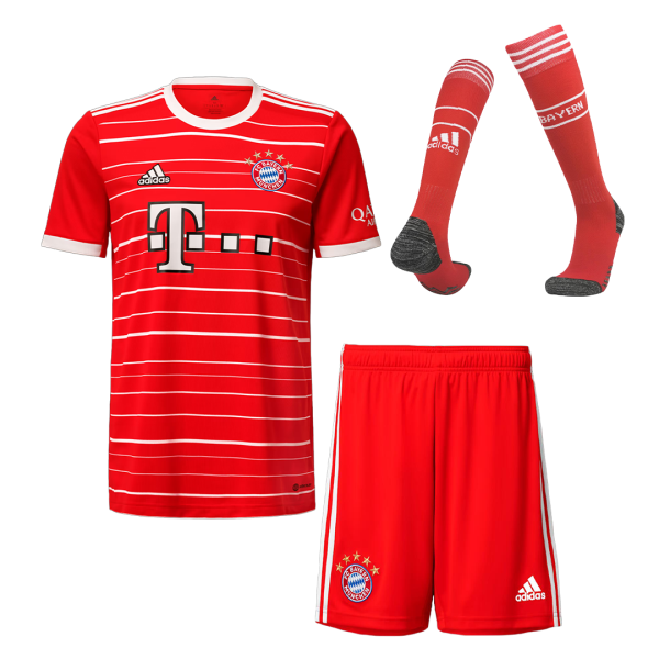 Men's Replica Bayern Munich Home Soccer Jersey Whole Kit (Jersey+Shorts+Socks) 2022/23 Adidas