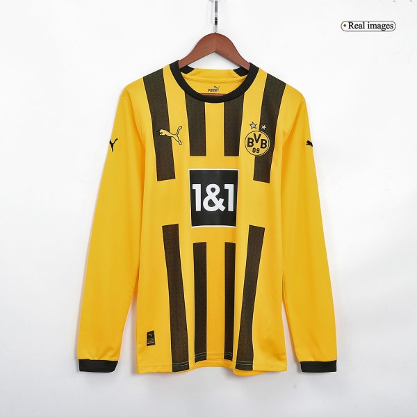 Men's Replica Borussia Dortmund Home Long Sleeves Soccer Jersey Shirt 2022/23 Puma