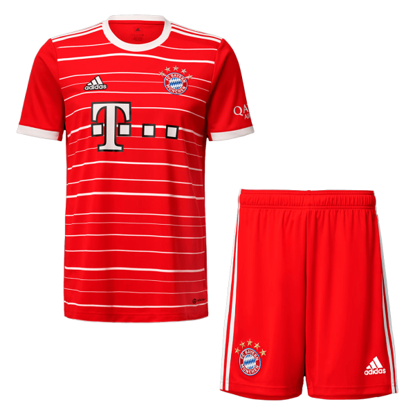 Kids Bayern Munich Home Soccer Jersey Kit (Jersey+Shorts) 2022/23 Adidas