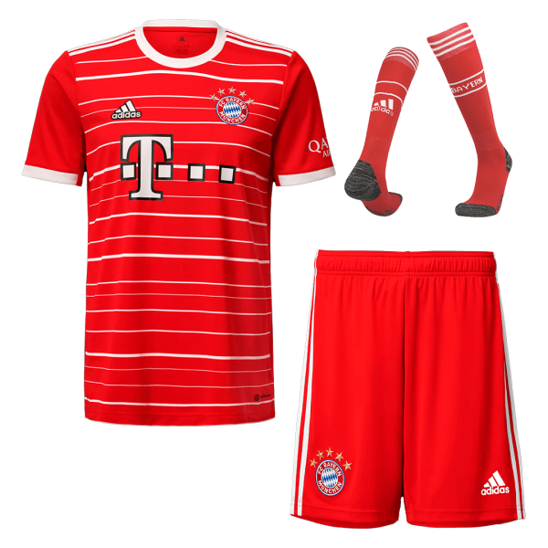 Kids Bayern Munich Home Soccer Jersey Whole Kit (Jersey+Shorts+Socks) 2022/23 Adidas