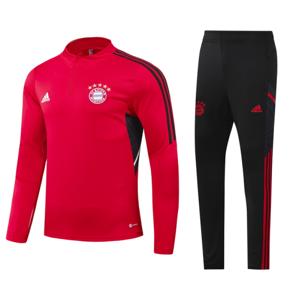 Men's Bayern Munich Zipper Tracksuit Sweat Shirt Kit (Top+Trousers) 2022/23 Adidas