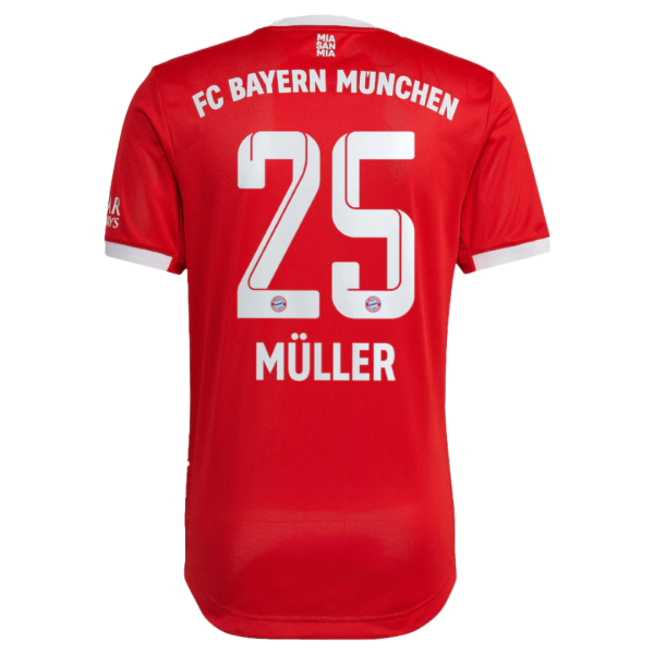 Men's Authentic MÜLLER #25 Bayern Munich Home Soccer Jersey Shirt 2022/23 Adidas
