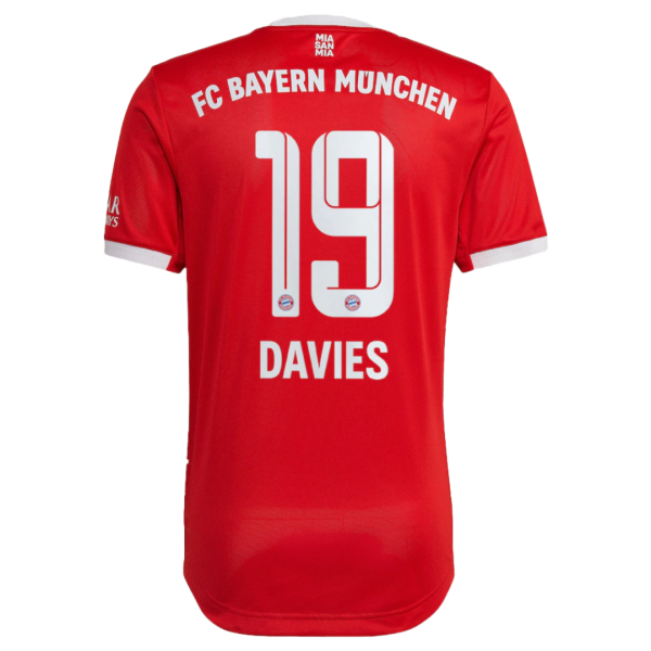 Men's Authentic DAVIES #19 Bayern Munich Home Soccer Jersey Shirt 2022/23 Adidas