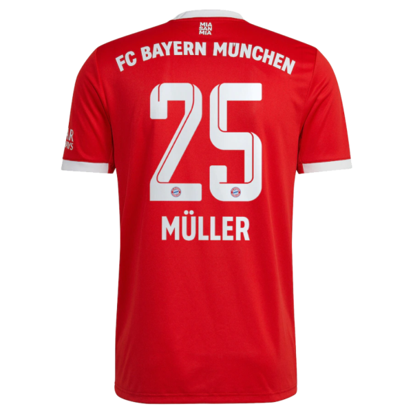 Men's Replica MÜLLER #25 Bayern Munich Home Soccer Jersey Shirt 2022/23 Adidas