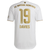 Men's Authentic DAVIES #19 Bayern Munich Away Soccer Jersey Shirt 2022/23 Adidas