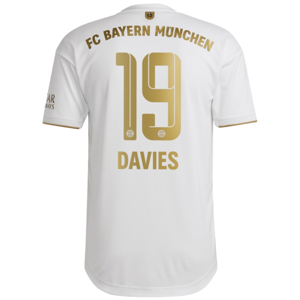 Men's Authentic DAVIES #19 Bayern Munich Away Soccer Jersey Shirt 2022/23 Adidas