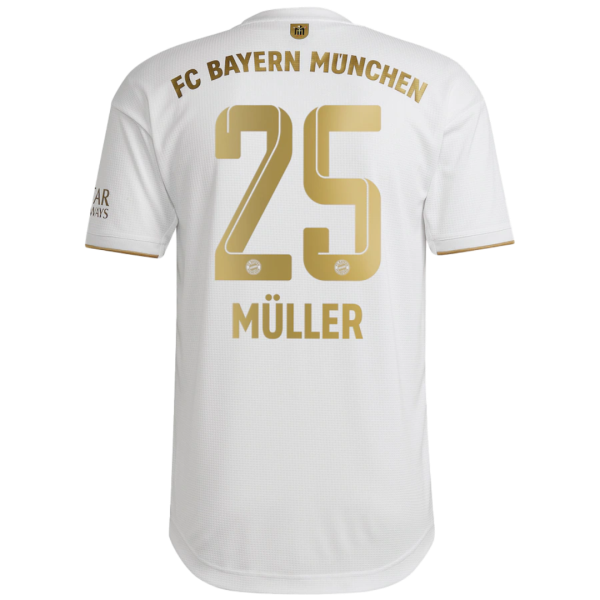 Men's Authentic MÜLLER #25 Bayern Munich Away Soccer Jersey Shirt 2022/23 Adidas