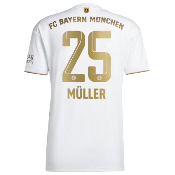 Men's Replica MÜLLER #25 Bayern Munich Away Soccer Jersey Shirt 2022/23 Adidas