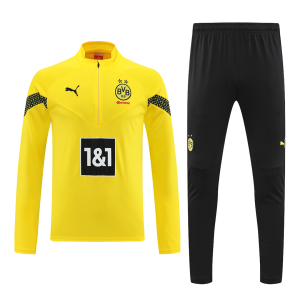 Men's Borussia Dortmund Zipper Tracksuit Sweat Shirt Kit (Top+Trousers) 2022/23 Puma