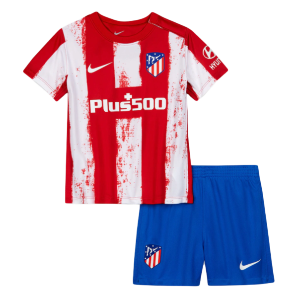 Kids Atletico Madrid Home Soccer Jersey Kit (Jersey+Shorts) 2021/22 Nike
