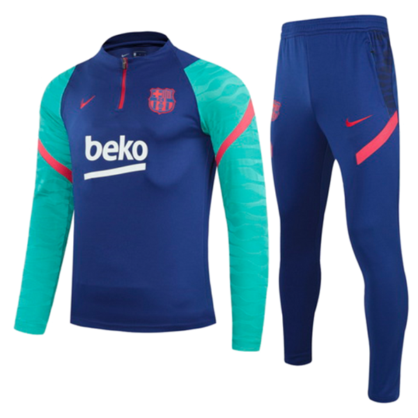 Men's Barcelona Zipper Tracksuit Sweat Shirt Kit (Top+Trousers) 2021/22 Nike