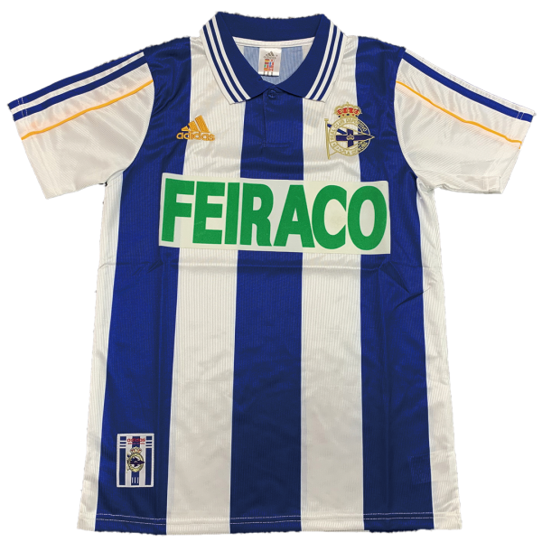 Men's Retro 1999/00 Deportivo La Coruña Home Soccer Jersey Shirt Adidas