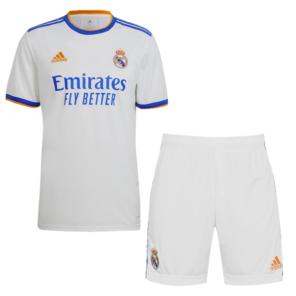 Men's Replica Real Madrid Home Soccer Jersey Kit (Jersey+Shorts) 2021/22 Adidas