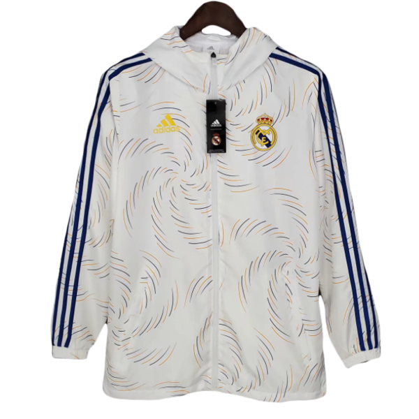 Men's Real Madrid Windbreaker Hoodie Jacket 2021/22 Adidas