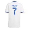 Men's Replica HAZARD #7 Real Madrid Home Soccer Jersey Shirt 2021/22 Adidas
