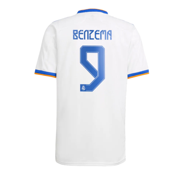 Men's Replica BENZEMA #9 Real Madrid Home Soccer Jersey Shirt 2021/22 Adidas