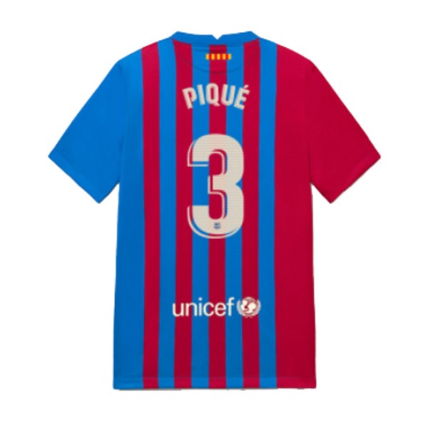 Men's Replica PIQUÉ #3 Barcelona Home Soccer Jersey Shirt 2021/22 Nike