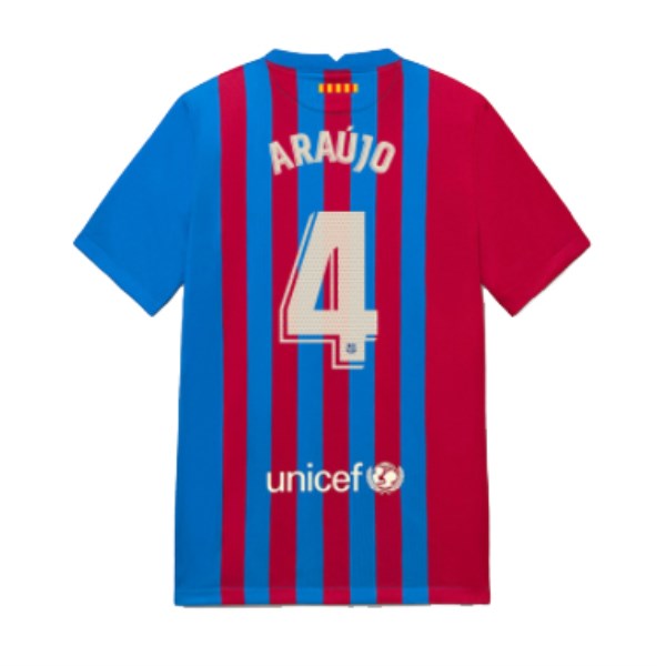 Men's Replica ARAÚJO #4 Barcelona Home Soccer Jersey Shirt 2021/22 Nike
