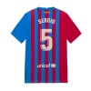 Men's Replica SERGIO #5 Barcelona Home Soccer Jersey Shirt 2021/22 Nike
