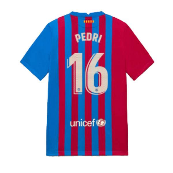 Men's Replica PEDRI #16 Barcelona Home Soccer Jersey Shirt 2021/22 Nike