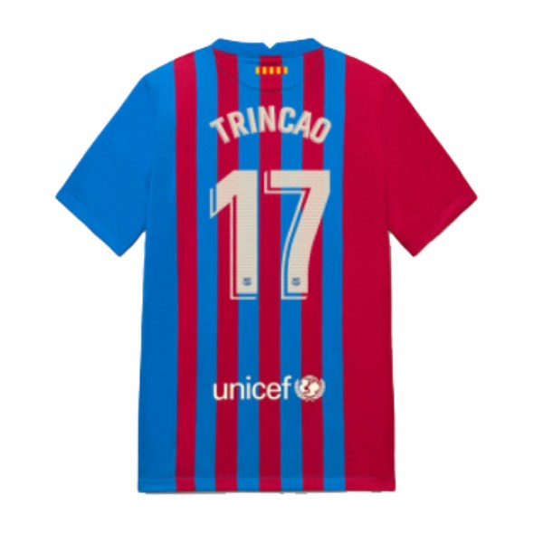 Men's Replica TRINCAO #17 Barcelona Home Soccer Jersey Shirt 2021/22 Nike