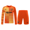 Men's Barcelona Goalkeeper Soccer Jersey Kit (Jersey+Shorts) 2021/22 Nike