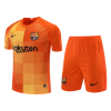 Men's Replica Barcelona Goalkeeper Soccer Jersey Kit (Jersey+Shorts) 2021/22 Nike